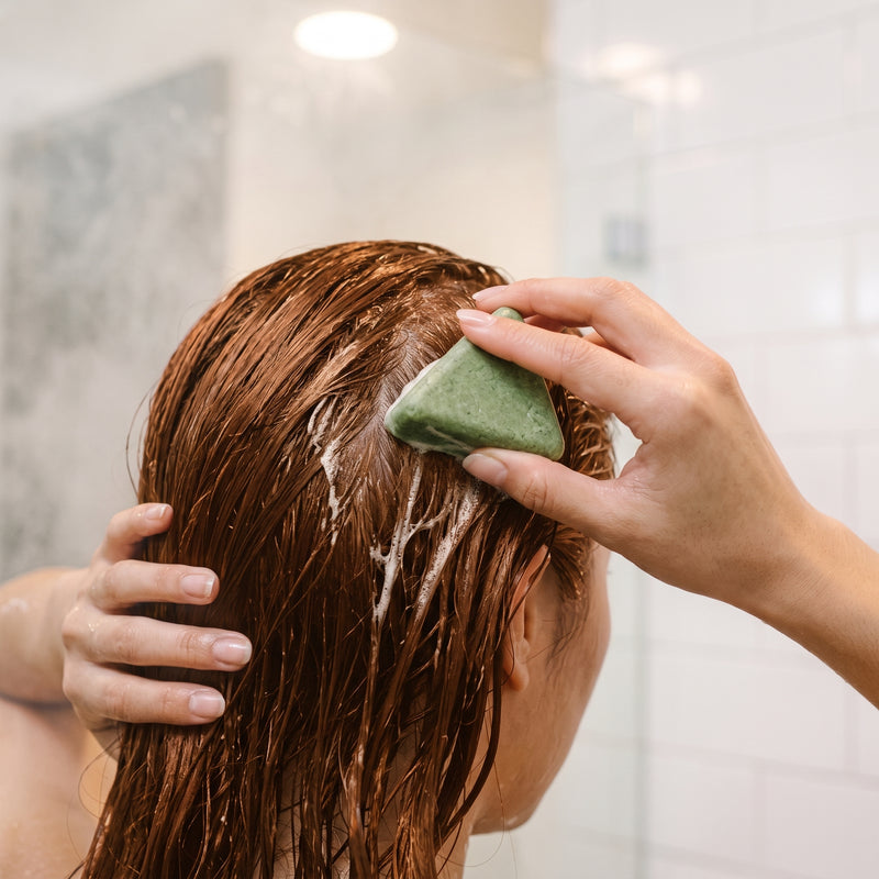 Glide the bar on your scalp